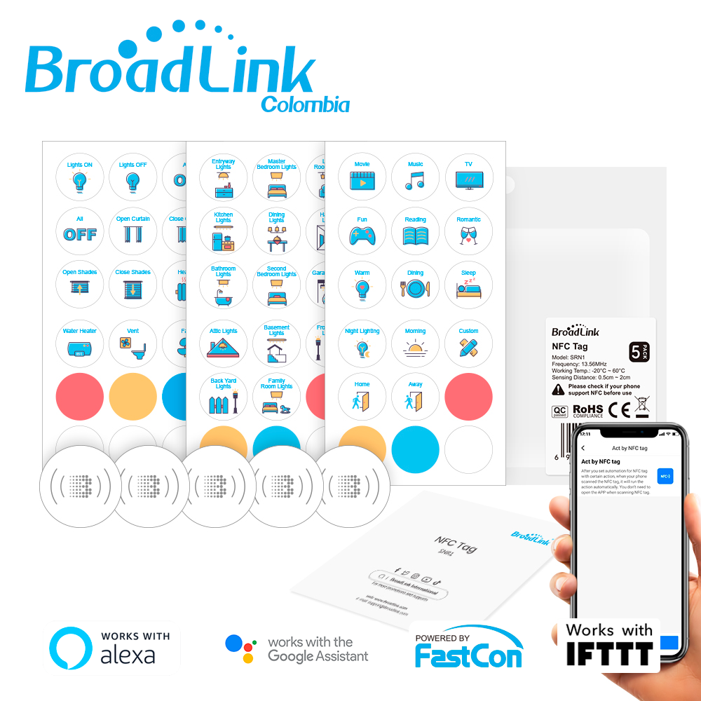 Kit 10 Pegatinas NFC Tag Broadlink